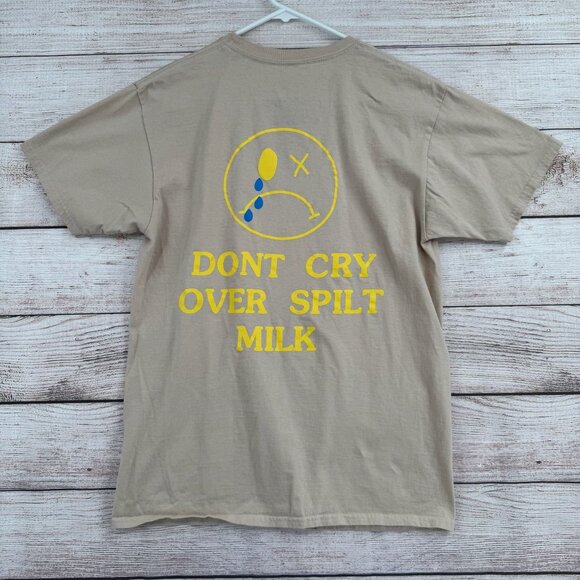 Travis Scott x Resse's Puffs Don't Cry Over Spilt Milk T-Shirt Adult M Tan RARE - Picture 2 of 9